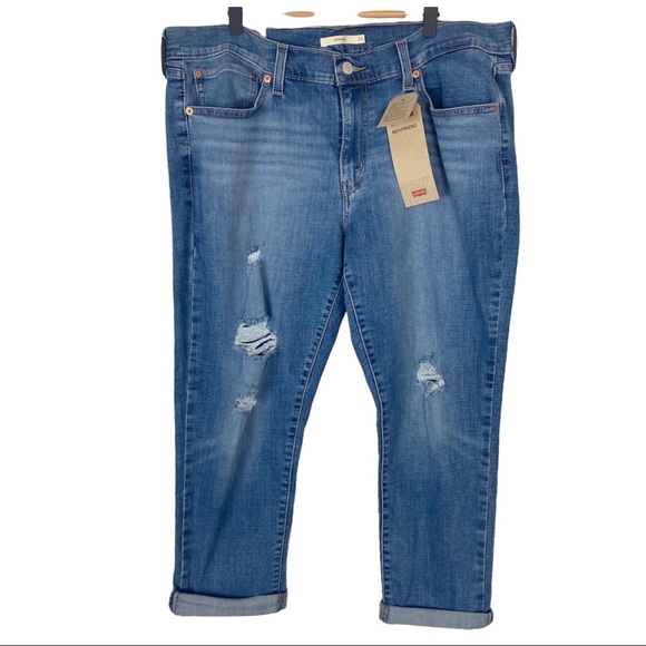 LEVI’S Sculpt Boyfriend Fit Tapered Leg Jeans NWT 33/16 Relaxed distressed - Picture 4 of 13